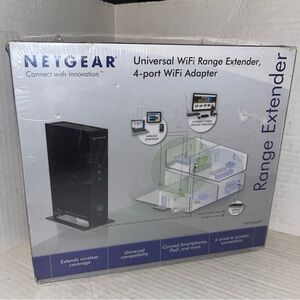 Netgear Universal Range Extender 4-port Wifi Adapter Model WN2000RPT Sealed